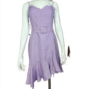 Women's Linen Lilac Mini Dress